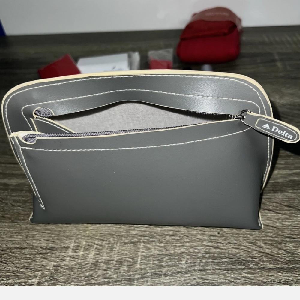 Delta Airlines Gray Cosmetic Bag